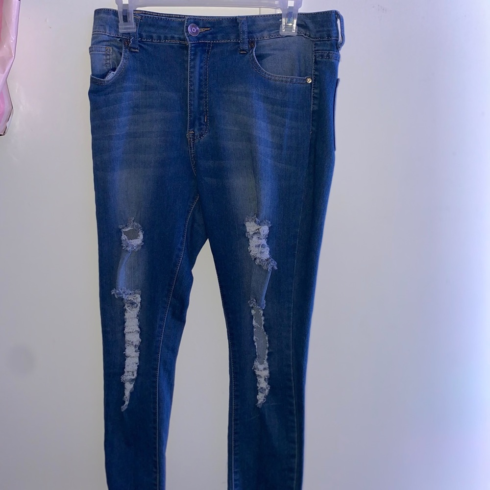 Distressed jeans
